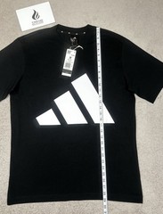 adidas Essentials Big Logo Cotton Tee T-Shirt Black White Mens Size M JE8945 New