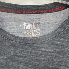 Muk Luks Mens Medium Tall Charcoal Heather Ruched Cuff Long Sleeve Crewneck Top