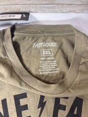 NWT Fasthouse 3XL XXXL Live Fast Die Happy Motorcycle Tee Military Green T shirt
