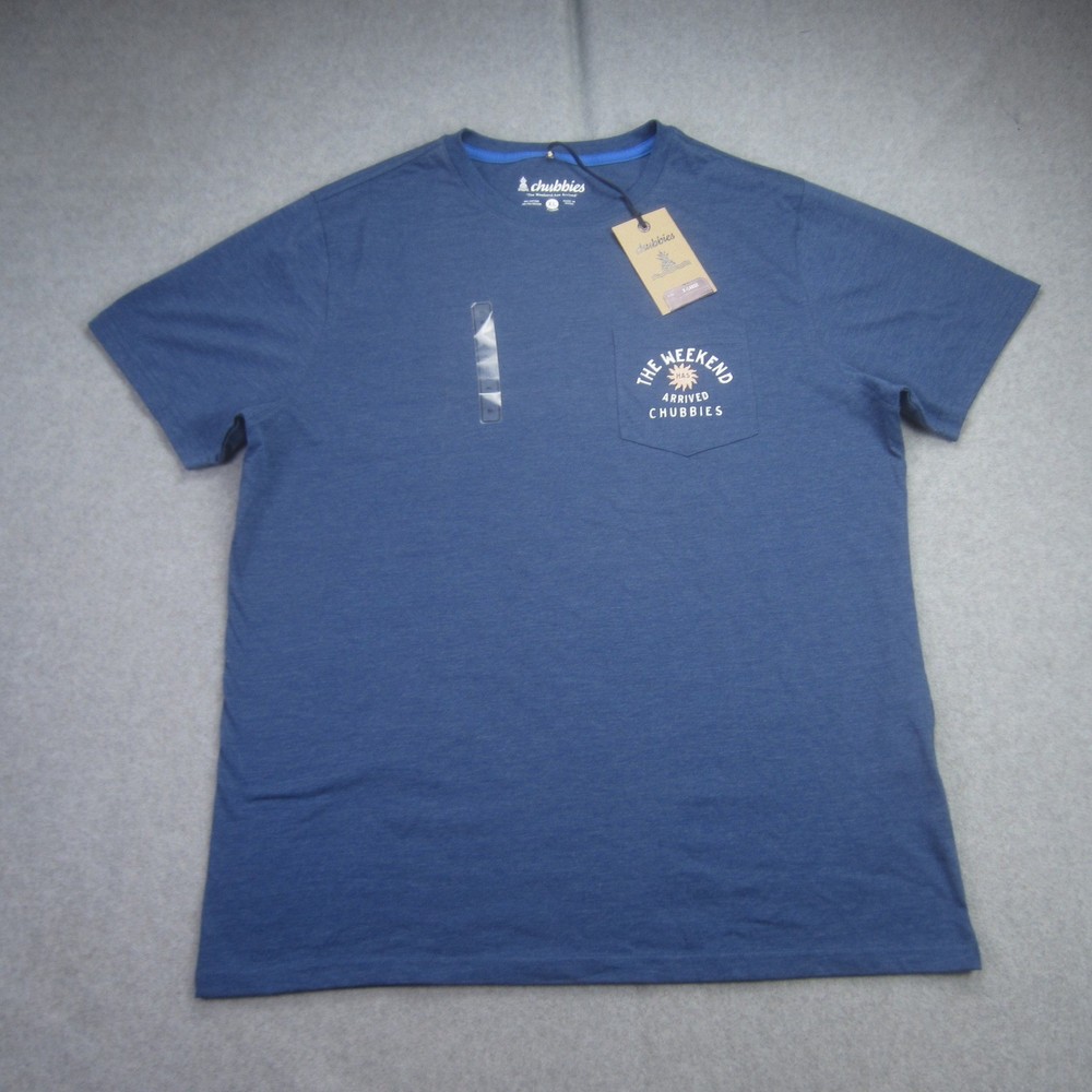 Chubbies Shirt Mens XL Blue The Weekend Has Arrived Pocket Crewneck Preppy