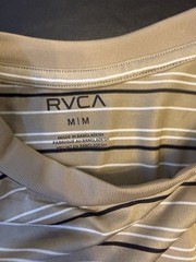 RVCA Men’s Sweep Stripe Crew SS T-Shirt Active Size Medium – Khaki/Black Striped