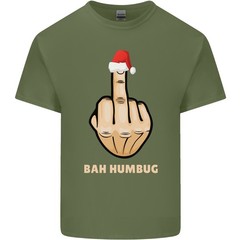 Bah Humbug Finger Flip Funny Christmas Rude Mens Light Cotton T-Shirt