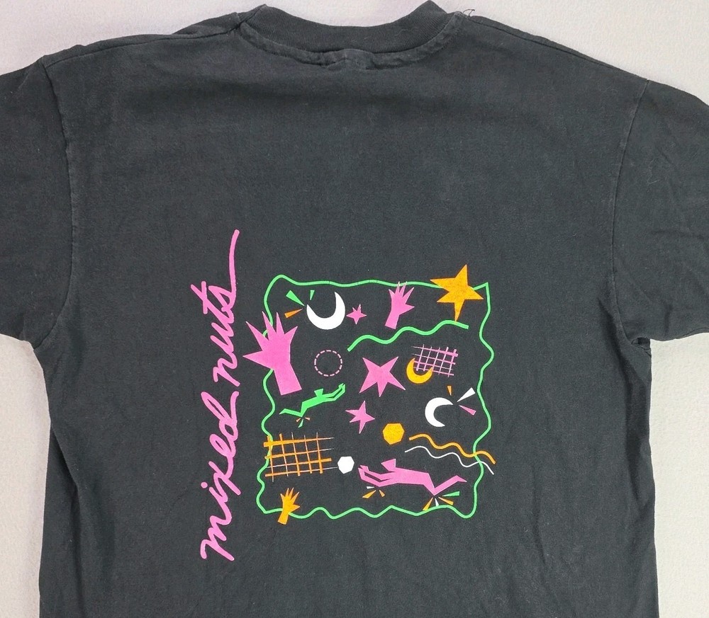 Mixed Nuts Men’s Shirt Large Black Single Stitch Art Graphic Hanes
