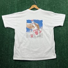 Vintage Smirnoff Ice T-Shirt Mens L White Graphic Promo Center Logo Back Hit Y2K