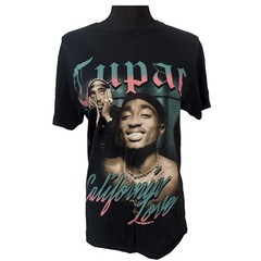 Retro 90s Y2K Alt Urban Streetwear Hip Hop West Coast Rap Music Tupac T-Shirt S