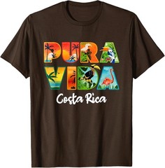 Pura Vida Costa Rica Souvenir Cool Central America Travel DARK CHOCOLATE T-Shirt
