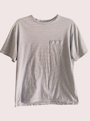 Round Tree Yorke Top SS Blue White Striped Crew Round Collar Tee T Shirt 22 in m