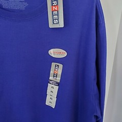 Jerzees Mens SZ XL Purple Long Sleeve 50/50 TShirt Relaxed Regular Fit NWT