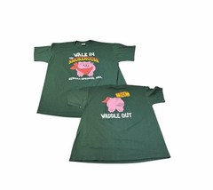 Vintage Y2K The Smokehouse Eureka Springs Ark Size XL Green T-Shirt Double Sided