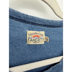 Faherty Indigo Dyed Pocket T-Shirt Mens Large Blue Short Sleeve Cotton Tee