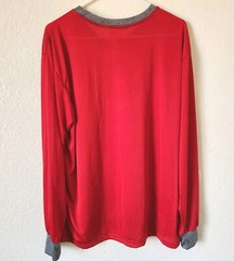 Ecko Unltd T Shirt Mens XL Red Long Sleeve 100% Polyester Jersey Fabric