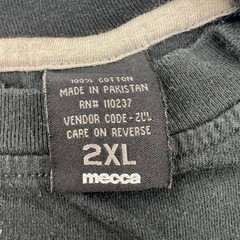 Mecca Men’s T-Shirt Black 2XL Graphic EST 1984 Gold Block Letter Fast Shipping!!