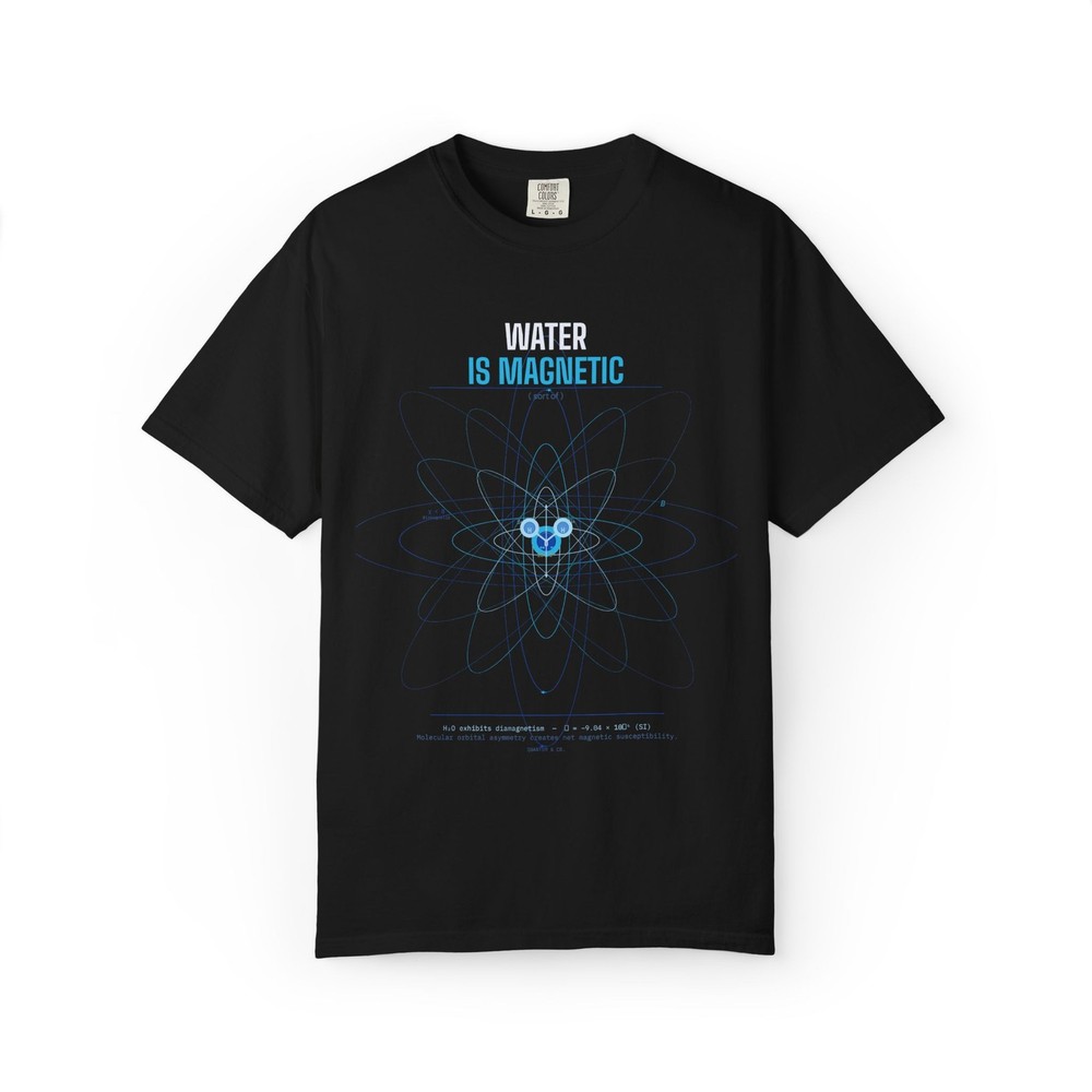 Water Is Magnetic T-shirt | Atomic Water Molecule Graphic