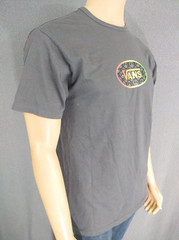 VANS T – Shirt Dark Grey SS Cotton Men’s Medium Neon Green Red Yellow Graphic