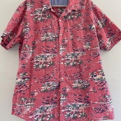 Pink Hawaiian Novelty Print Casual Button Up Shirt 100% Cotton XXL vacation