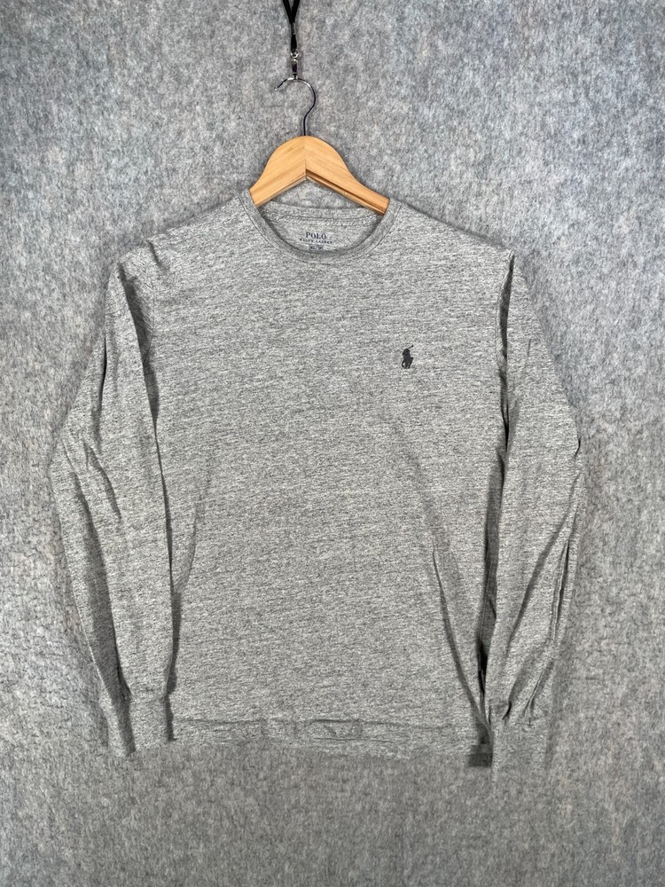 Ralph Lauren Shirt Mens XS Grey Pony Logo Preppy Soft Feel Long Sleeve Top