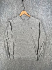 Ralph Lauren Shirt Mens XS Grey Pony Logo Preppy Soft Feel Long Sleeve Top