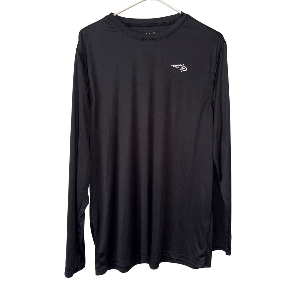 Reel Life Mens Black Long Sleeve Tee Size XL