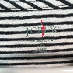 J. Crew Mens XL Sueded Jersey Striped T-Shirt Black & White Classic 100% Cotton