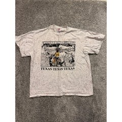 Vintage Jerzees Texas Cowboy Horse Graphic T Shirt Men XL Speckle Print USA Made