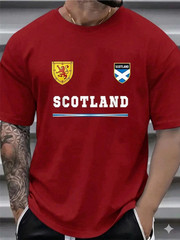 Mens Scotland Lion Rampant Flag T Shirt 100% Cotton Soft Breathable Casual Tee