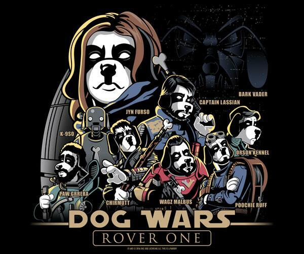 Star Wars Rogue Rover One Big Dog Tee Shirt Black XL 5X 6X Vader Jyn 100% Cotton