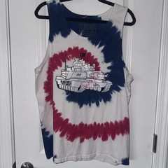 Black Rifle Coffee Company Patriotic Tie-Dye Graphic Tank Top Size Large