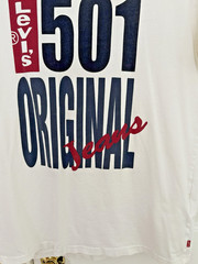 AUTHENTIC LEVI’S 501 Original Jeans T SHIRT Soft Loved Super Rare