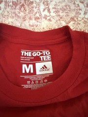 adidas The Go-To Tee Graphic Print Cotton Knit Crew Neck T-Shirt Red Men’s M