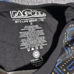 C-Life Group, LTD. Pac-Man Men’s S Black Graphic Print Logo Crew Neck Tee