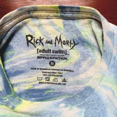 Rick And Morty Shirt Men’s (M) Tie Dye Blue Ripple Junction Graphic Tee