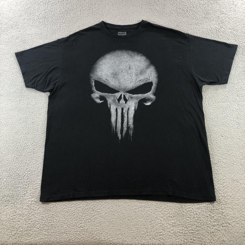 Marvel Punisher Shirt Mens 2XL Skull Graphic Tee Comic Book Superhero T-Shirt