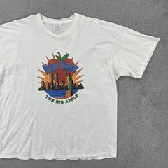 Vintage Gem Rock 1993 White XL T Shirt Made In USA New York The Big Apple 90s