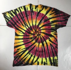 *New* 2XL – Sm Handmade Tie Dye, Tiger’s Eye Crew or V-Neck