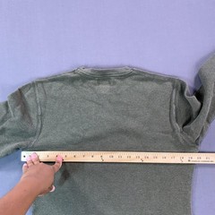 Polo Ralph Lauren Shirt Men MD Green Thermal Waffle Knit Long Sleeve Orange Pony