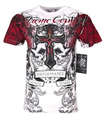Xtreme Couture By Affliction Men’s T-shirt Carnivore Skulls Biker White S-4XL