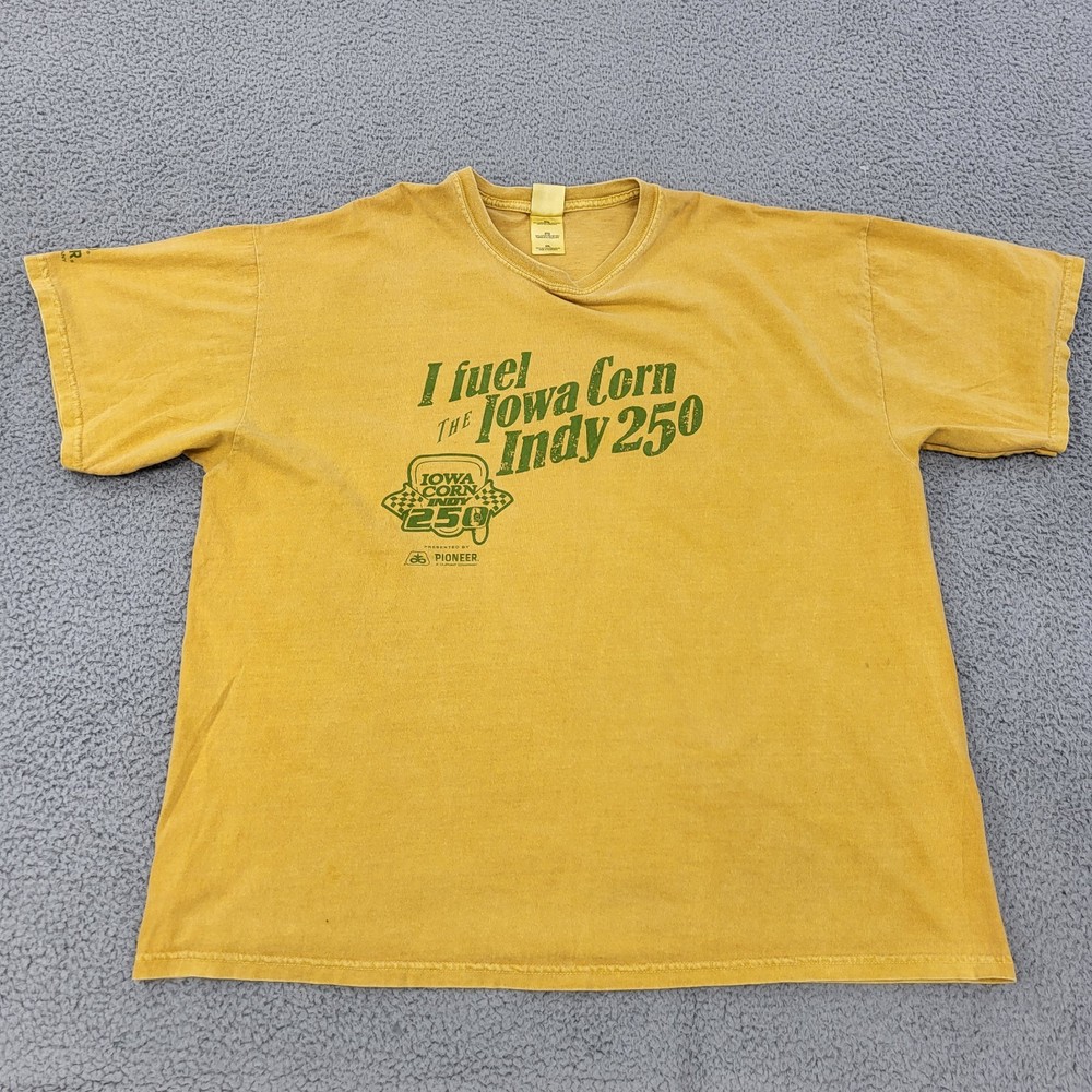 Iowa Corn Indy 250 Shirt Mens 2XL XXL Yellow Graphic