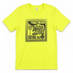 Ernie Ball Regular Slinky T-Shirt Mens XL Neon Yellow Graphic Tee USA