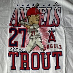 New Era MLB Players Los Angeles Angels Mike Trout White Graphic T-Shirt Men