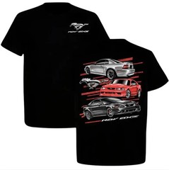 Ford Mustang New Edge Graphic T-Shirt, 1999-2004 Muscle Car Design Tee for Men