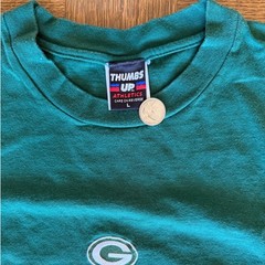 Vintage Green Bay Packers Embroidered T-Shirt Green Spell Out G Logo Mens L