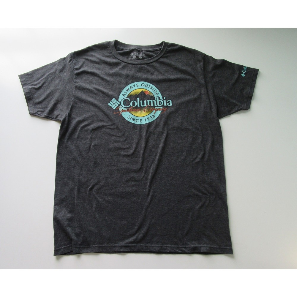 Columbia Dark Gray Men’s Logo Short Sleeve Tee Shirt Large