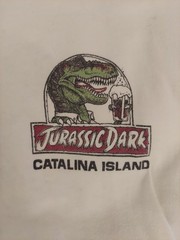 Jurassic Dark Beer Men’s XXL T-Rex Dinosaur Catalina Island Graphic White Tee