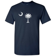 South Carolina State Flag – Hometown Pride Souvenir Basic Cotton T-Shirt – Navy