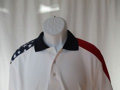 American Flag Polo Golf Premium Shirt – Stars & Stripes – Men’s Sizes S-3XL New