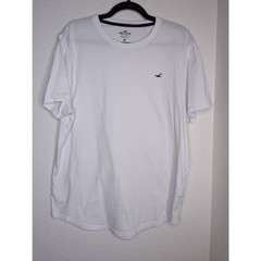 Hollister Men’s Crewneck White Tee XL Cotton Preppy Beach Summer Casual Travel