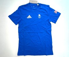 Adidas Training Shirt Team GB Olympic 100% Cotton Blue Men Women XS S M L XL 2XL
