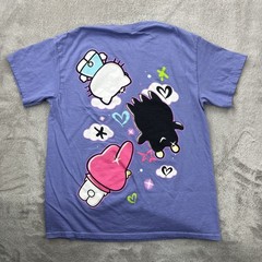 Hello Kitty Shirt Mens Medium Purple Anime Cartoon AOP Double Sided Art Sanrio