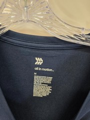 2 Pack All in Motion Mens Short Sleeve Active T-Shirt Navy Blue Crew Neck Size M