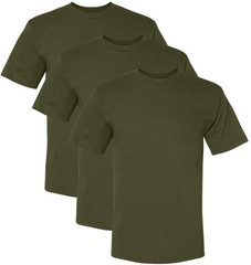 US Military Solid Color T-Shirts 100% Cotton Made in USA Short Sleeve Tees 3PACK
